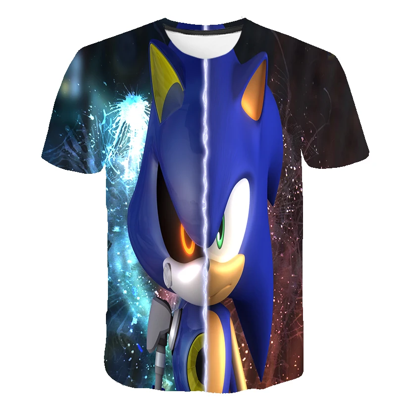 Kids 3D Cartoon sonic the hedgehog Print T-shirts Costume Boys T Shirt Girls Summer T-shirt Clothing Children Tee Tops Clothes | Мать и