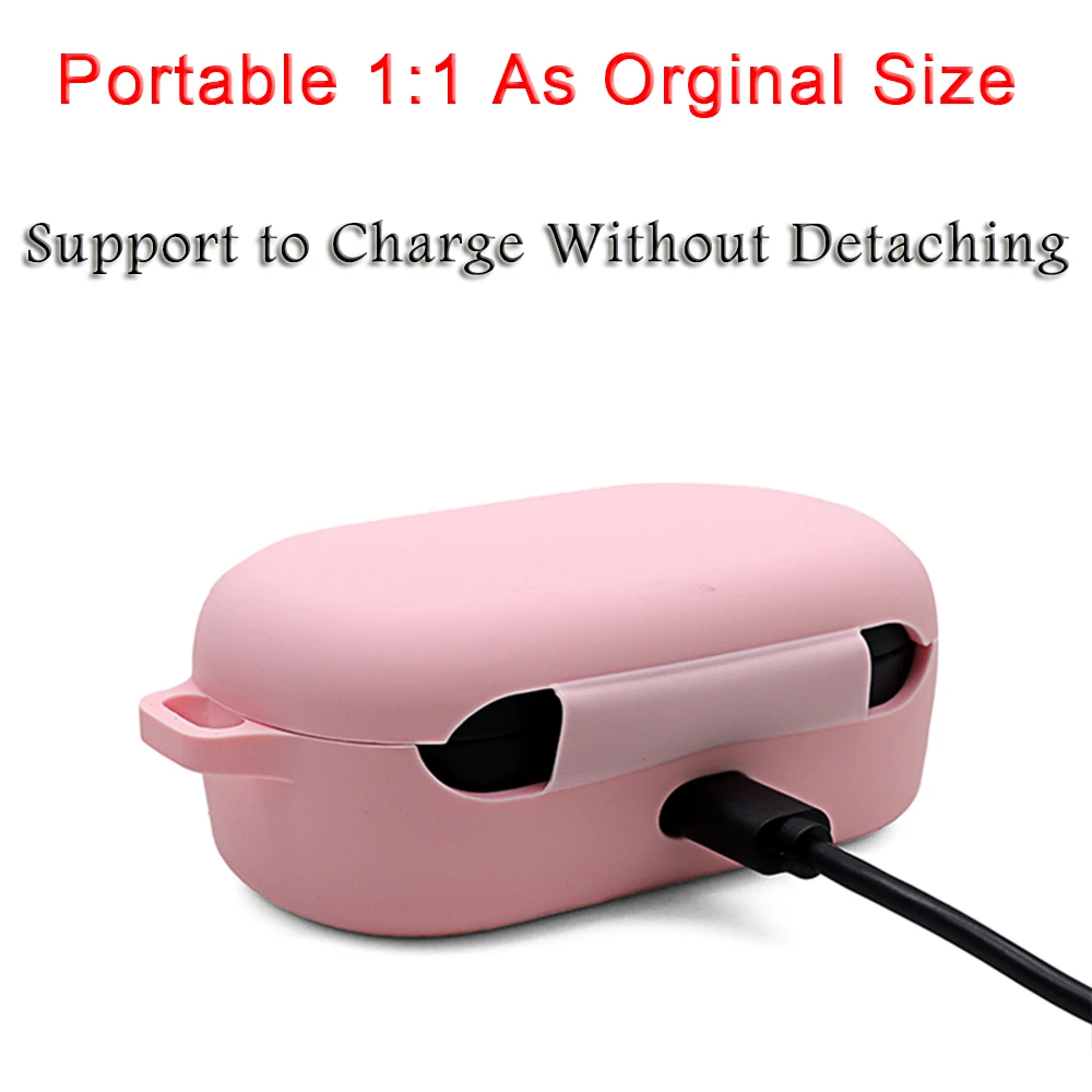 

Dustproof Shockproof Protective Silicone Case Cover Skin for Bose QuietComfort Wireless Noise Cancelling Earbuds With Carabiner