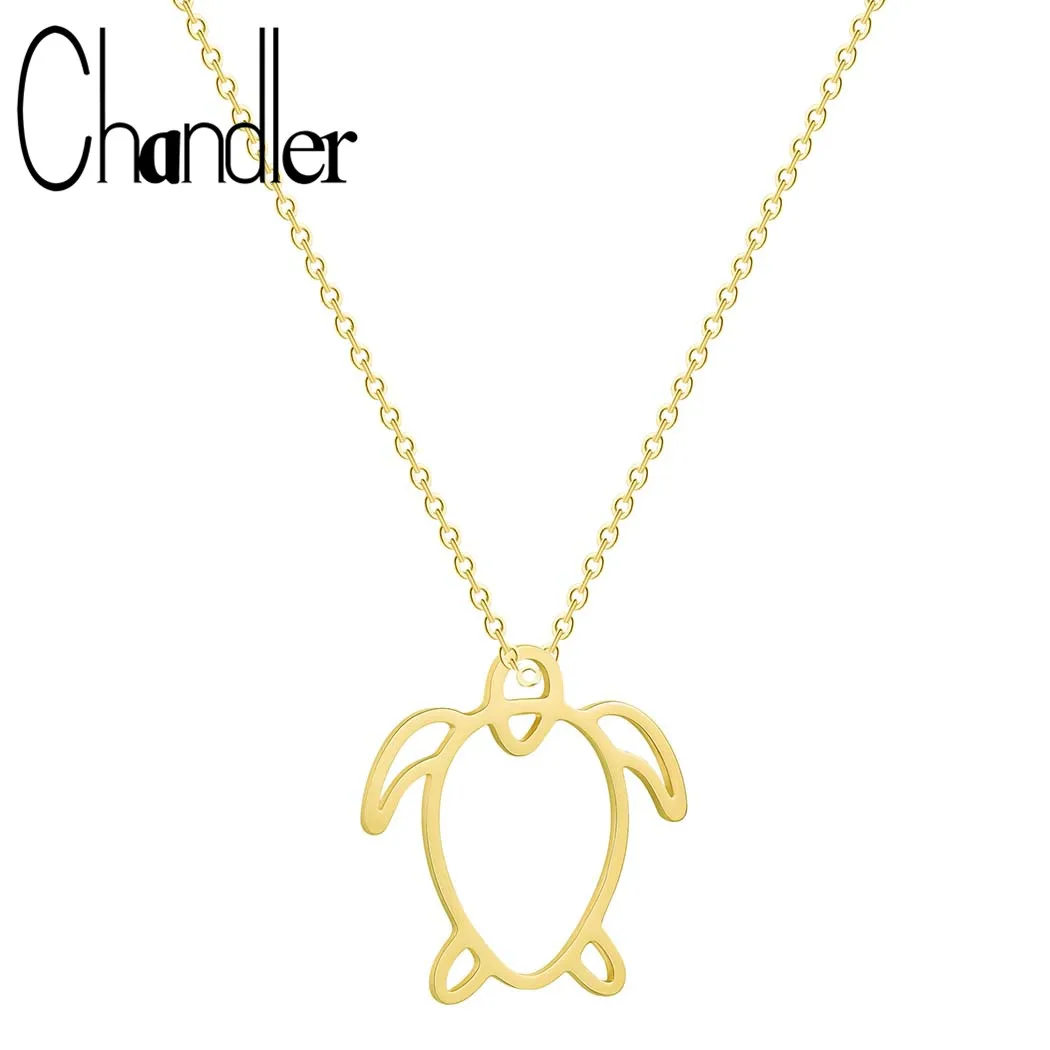 

Chandler Stainless Sea turtl Dainty Gold Color Necklace Everyday Necklaces For Her Layering Colier Honu Chokers Simple Tiny