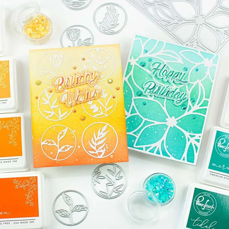 JC 6 шт. в виде цветов и листьев Круг металлический Трафаретный вырубной штамп для