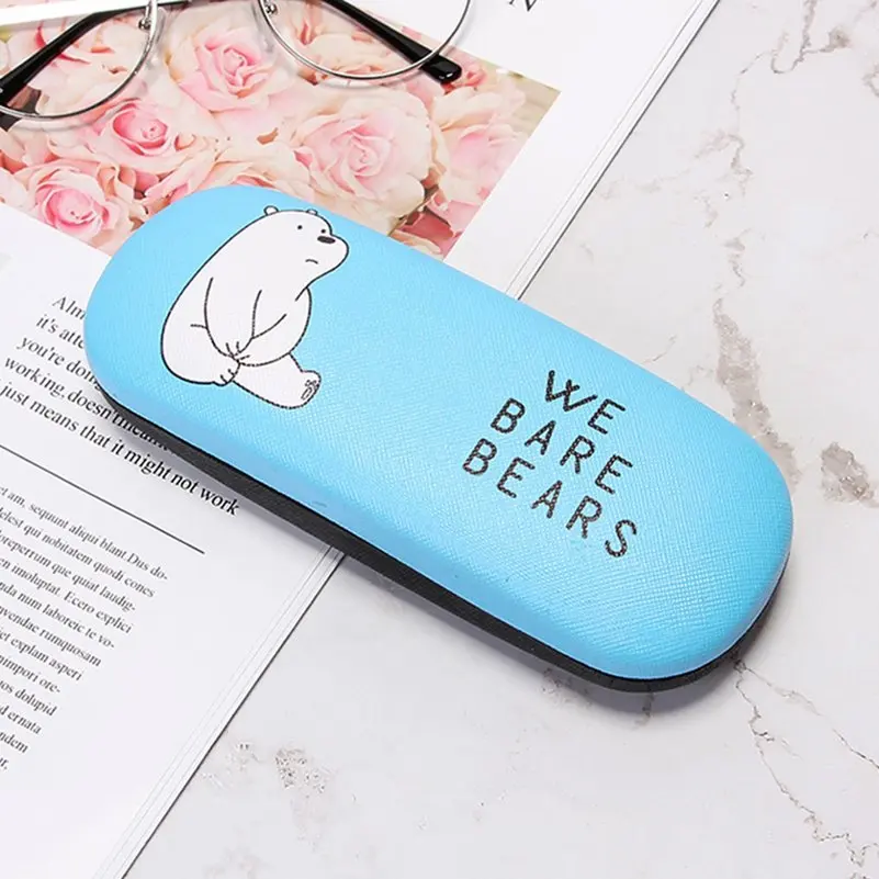 

Cute Cartoon Glasses Case Box Men Women Hard Leather Reading Glasses Case Panda Animal Print Portable Eyewear Protector