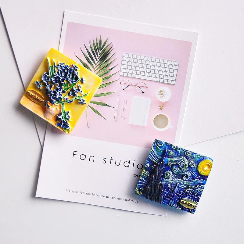 Креативные магниты для холодильника из смолы Ван Гога подсолнечника ремесла