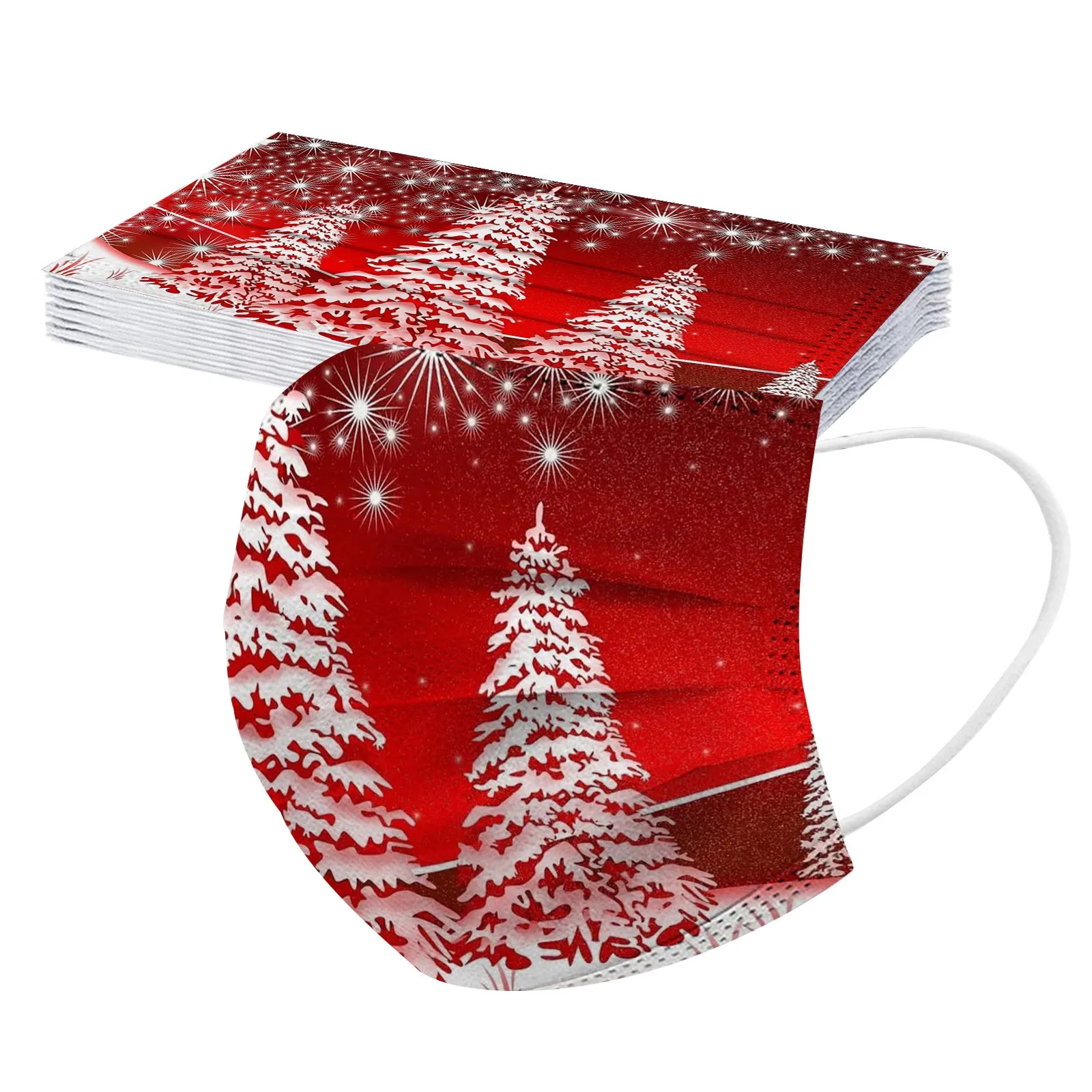 10 шт. одноразовые маски для лица с Санта-Клаусом и оленем | Тематическая одежда