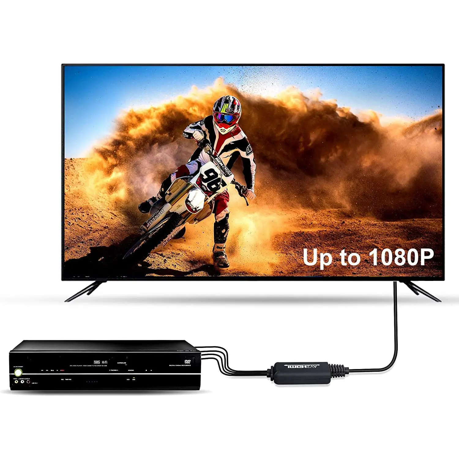 RCA в HDMI конвертер o с USB кабель для зарядки Мини AV 3RCA CVBS композитный к 1080P адаптер |