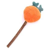 colorful cartoon fruits shape cat chew toys with stick plush cat bite cleaning teeth toy interactive kitten teasing catnip toys