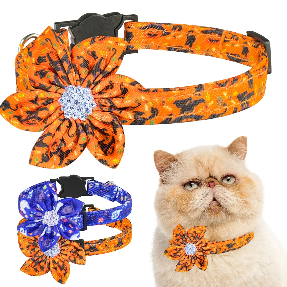 Рождественский ошейник для кошек товары Хэллоуина призраков регулируемый