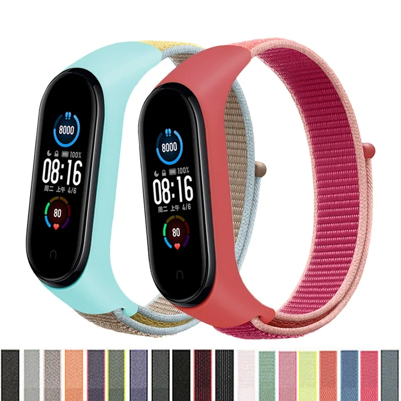 

Nylon Strap for mi band 7 Bracelet Sport loop watch Belt pulsera correa Miband strap Wristband xiaomi Mi band 4 5 3 6 Bracelet