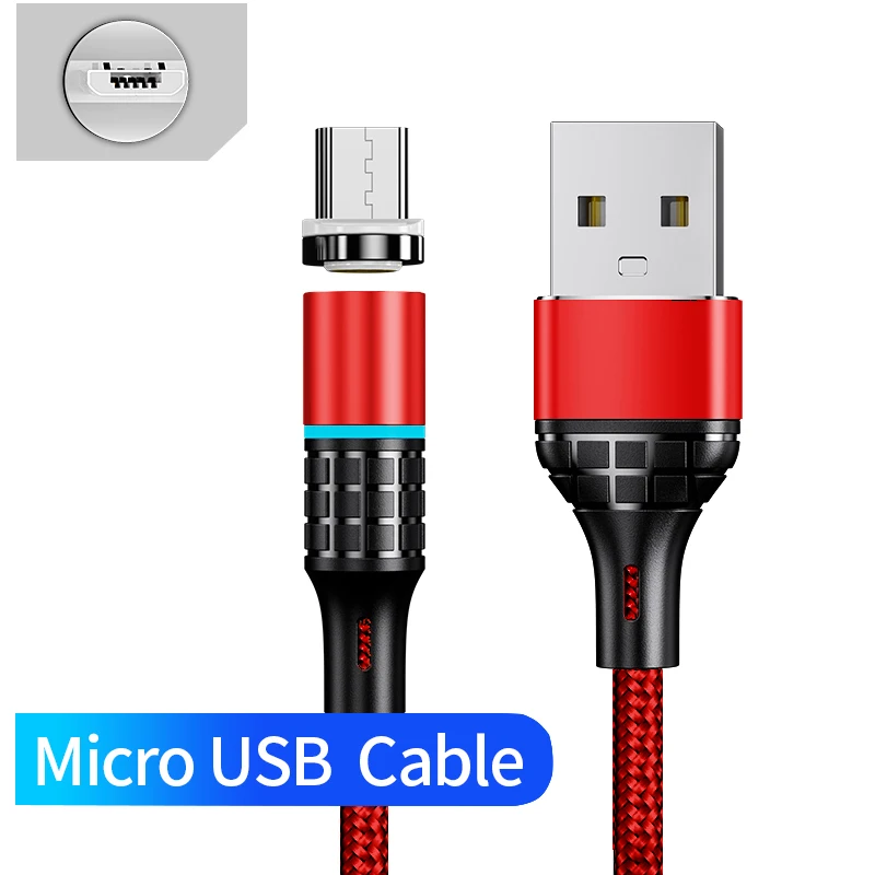 For Micro Red Udyr Магнитный кабель Micro usb type C зарядный кабель для samsung iPhone 7 6 зарядное устройство быстрый Магнитный кабель USB C Шнур адаптер для проводов - Цвет: For Micro Red