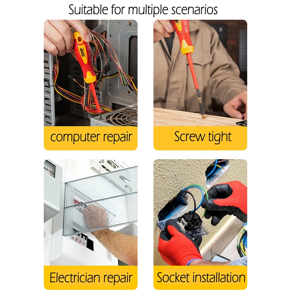 

Deli DL513060/DL514080/DL516100 Insulated Phillips Screwdriver With Magnetic Tip Household Hand Tools For Repair Appliances