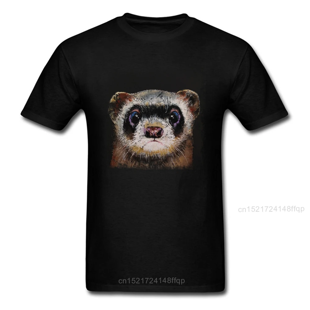 Недорогие мужские футболки FERRET футболка с принтом Топы Kawaii из 100% хлопка коротким