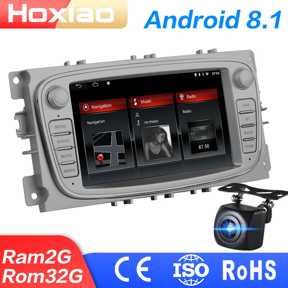 Автомагнитола Android 8 1 мультимедийный плеер для Ford Focus S-Max Mondeo 9 2 Din навигация Wi-Fi FM RDS