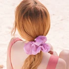 Однотонная резинка для волос из искусственного шелка, 1 шт.