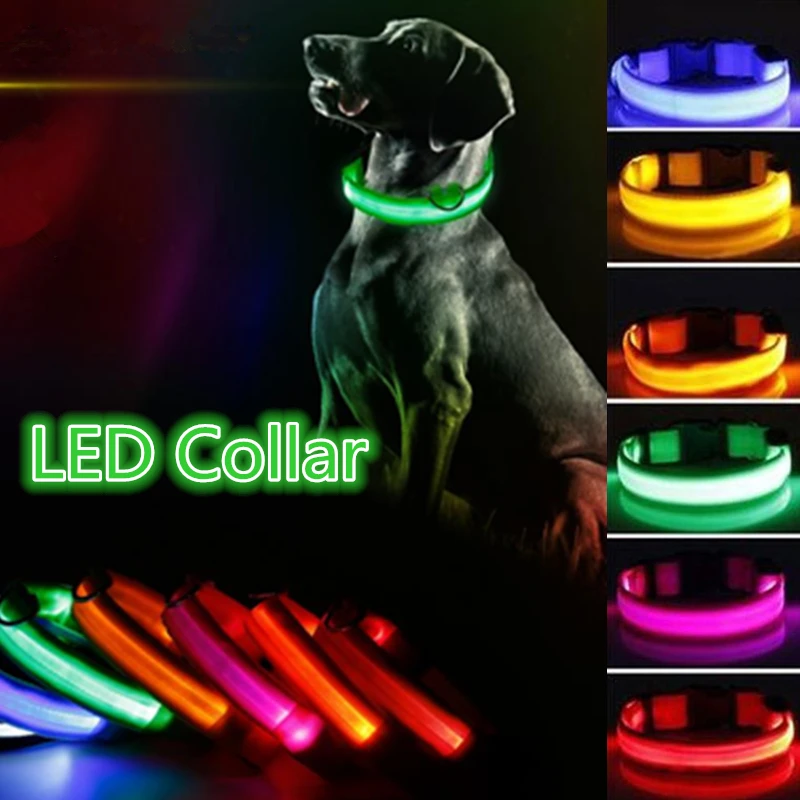 USB Charging Led Dog Collar Anti-Lost Luminous Flashing Necklace Cat Light Outdoor Walking Night Safety Pet Supplies | Дом и сад