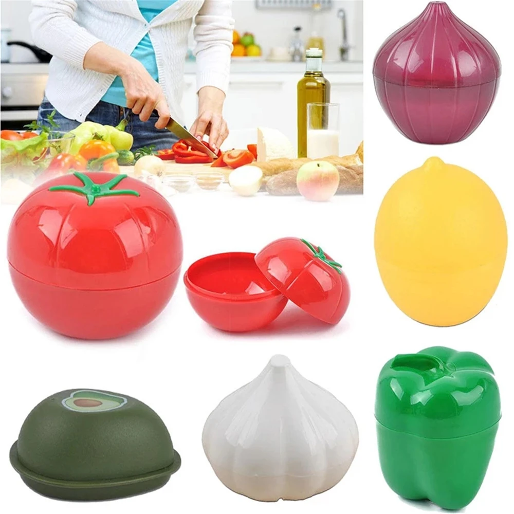 

Vegetable Preservation Boxes Set Creative Onion Lemon Tomatoes Shaped Storage Tank Kitchen Plastic Fresh Keeping Food Containers