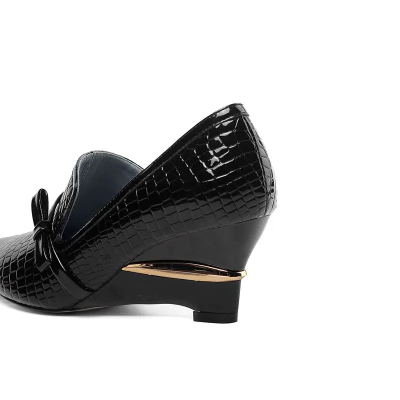 

Dilalula Full Genuine Leather Wedges Heel Party Women Shoes Snake Skin High Heels Office Ladies Shoes Women High Heel Shoes