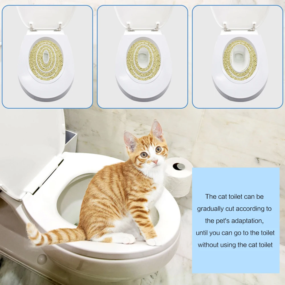 

1pcs Plastic Cat Toilet Training Kit Litter Box Puppy Cat Litter Mat Cat Toilet Trainer Toilet Pet Cleaning Cat Training Product