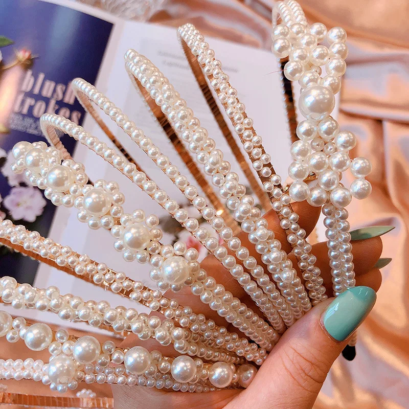 Korea New Imitation Pearl Hair Band Girl Hair Accessories For Woman&girls Headband Wedding Party Bride Headband