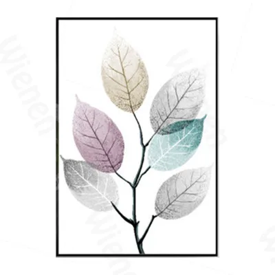 

Modern Minimalist Decor Poster Abstract Transparent Leaf Canvas Painting Wall Artist Home Decoration Living Room Mural Picture