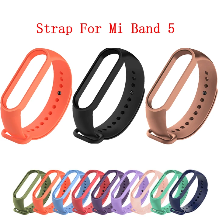 

Ремешок силиконовый для Xiaomi Mi Band 5, сменный спортивный браслет для Mi Band 5