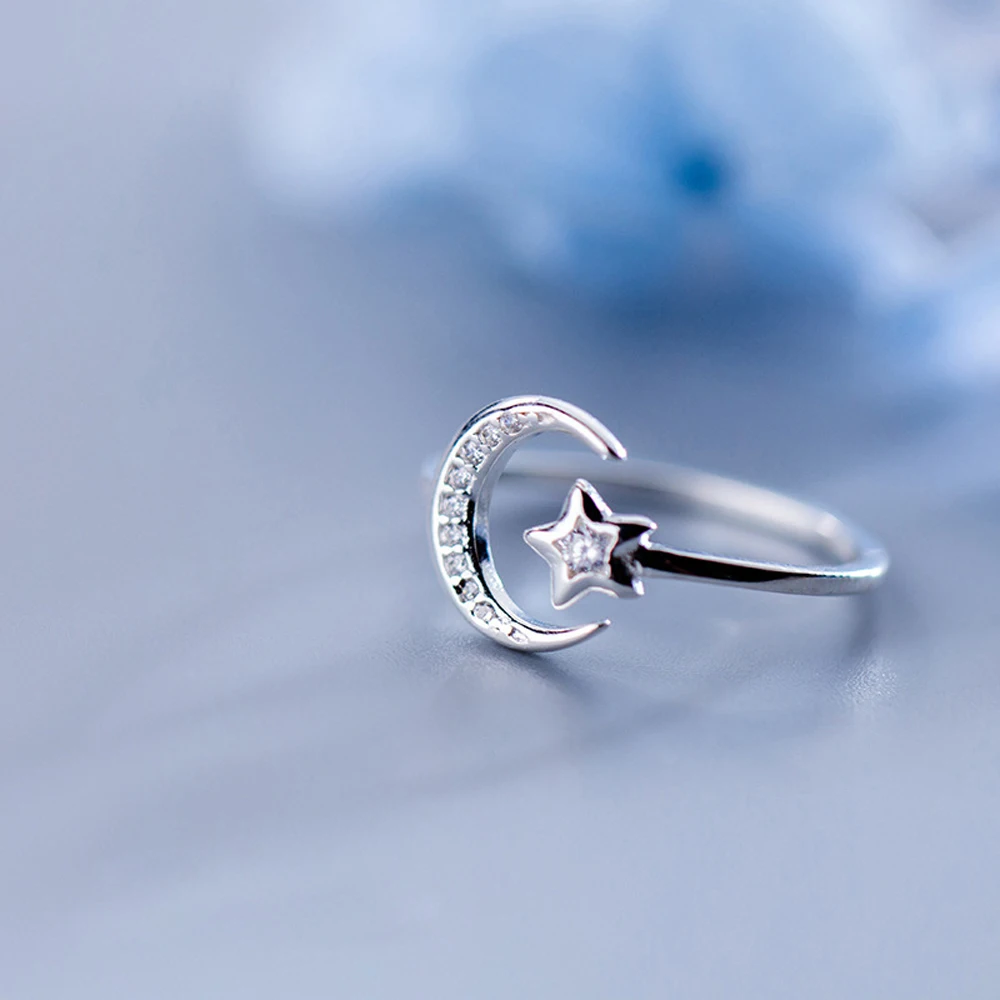

Contracted Fashion Ring The Moon Stars Ring Fashion Punk Style Restoring Ancient Ways Ring