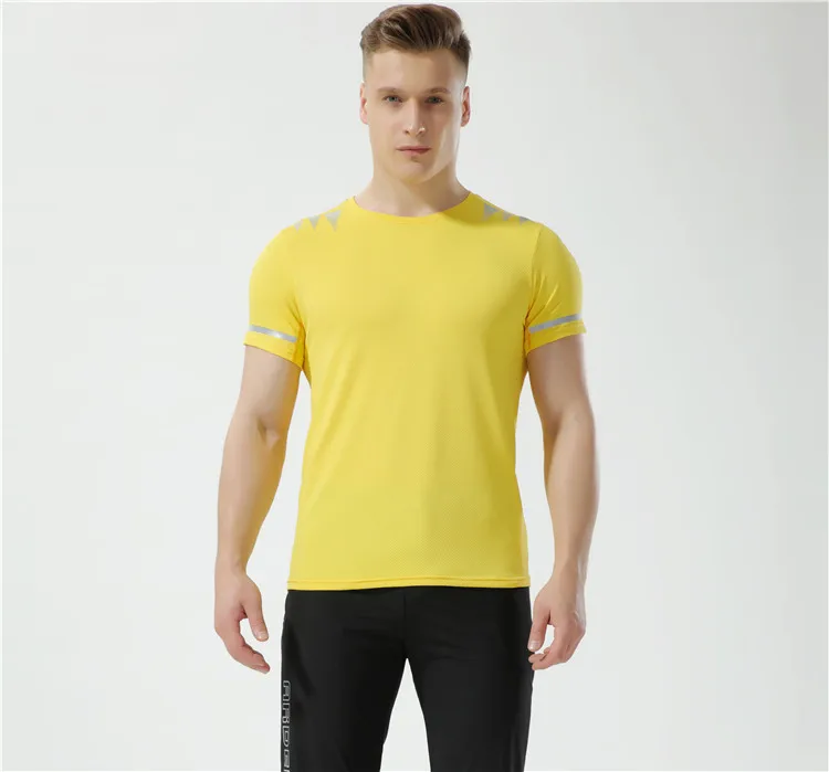 Футболка для бега и фитнеса Мужская одежда спортзала нейлоновые футболки