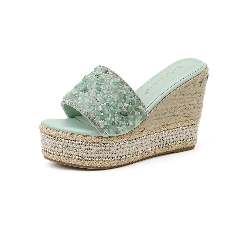 

Wedges Heel Women Sandals Open Toe High Heel Slippers Shoes Size 34-40