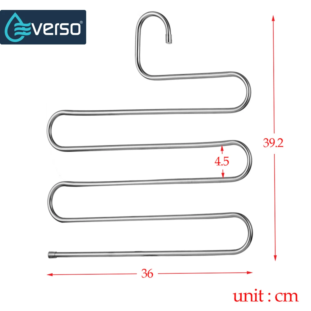 Многоцелевая вешалка для полотенец EVERSO из нержавеющей стали S-type крепкая и брюк