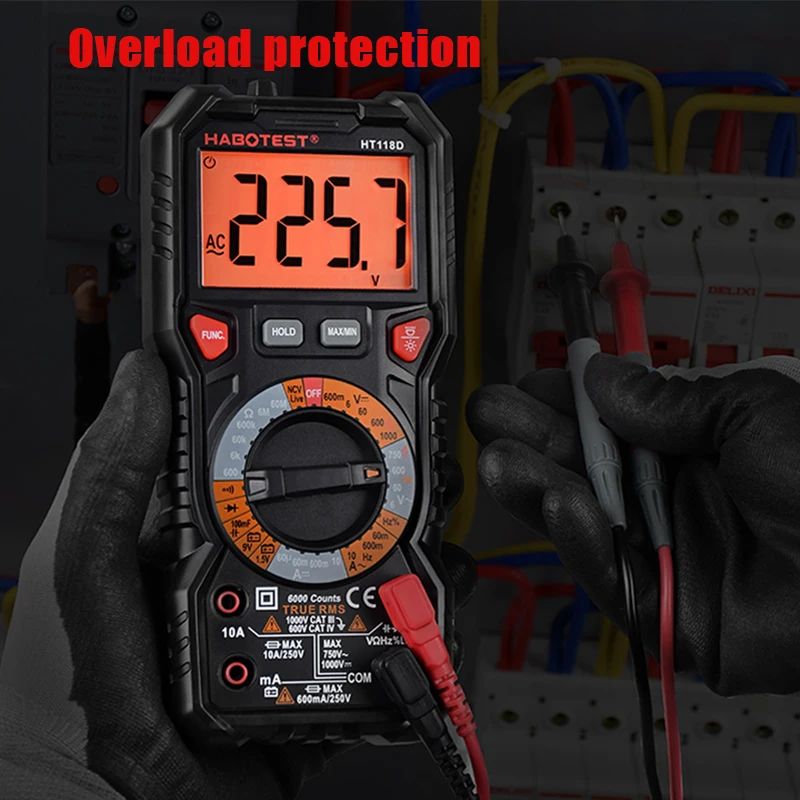 HABOTEST HT118D Digital Multimeter Esr Meter Testers Automotive Electrical Dmm Transistor Peak Tester Meter Capacitance Meter