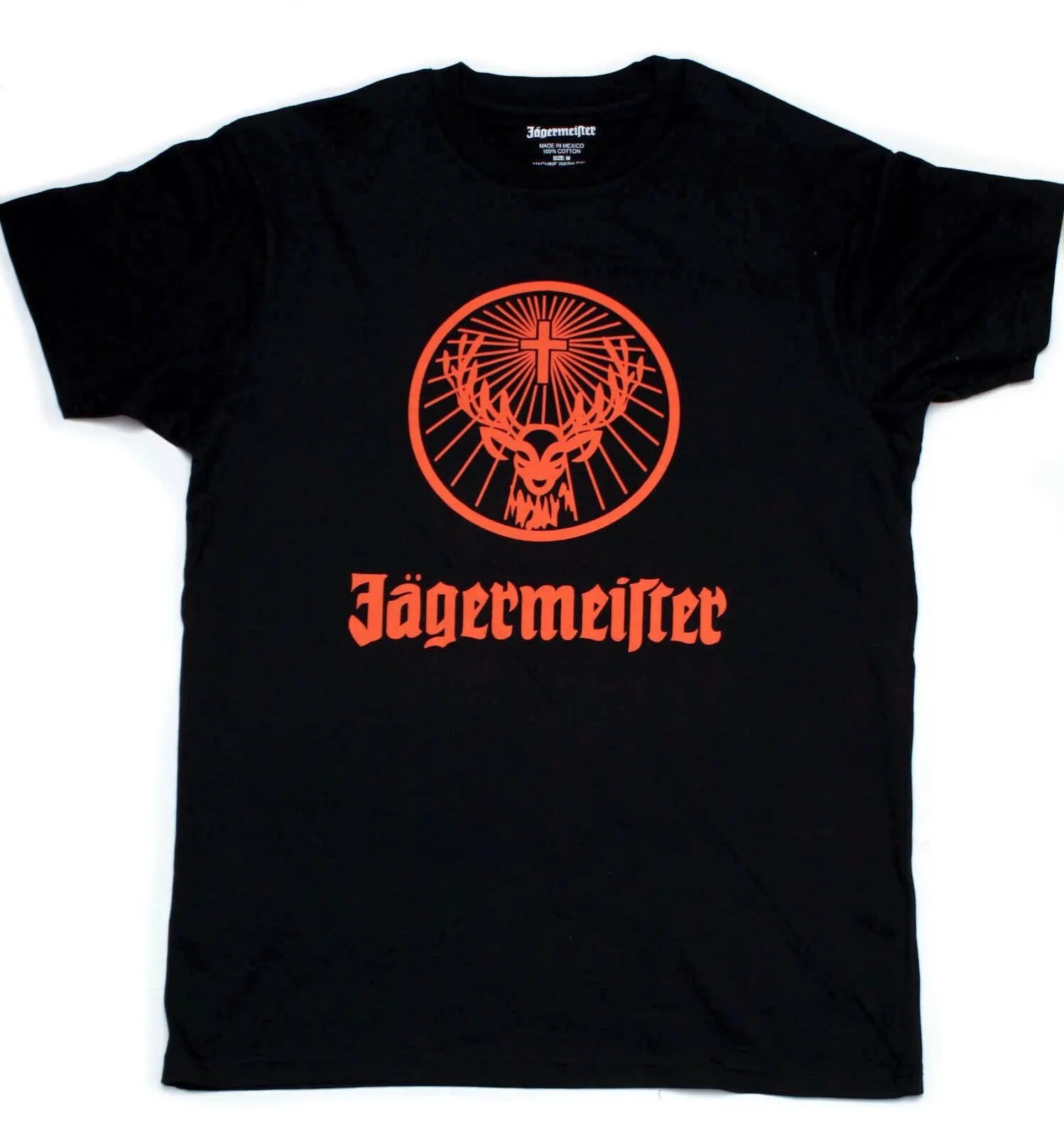 Новая Черная футболка Jagermeister с оранжевым логотипом алкогольный напиток