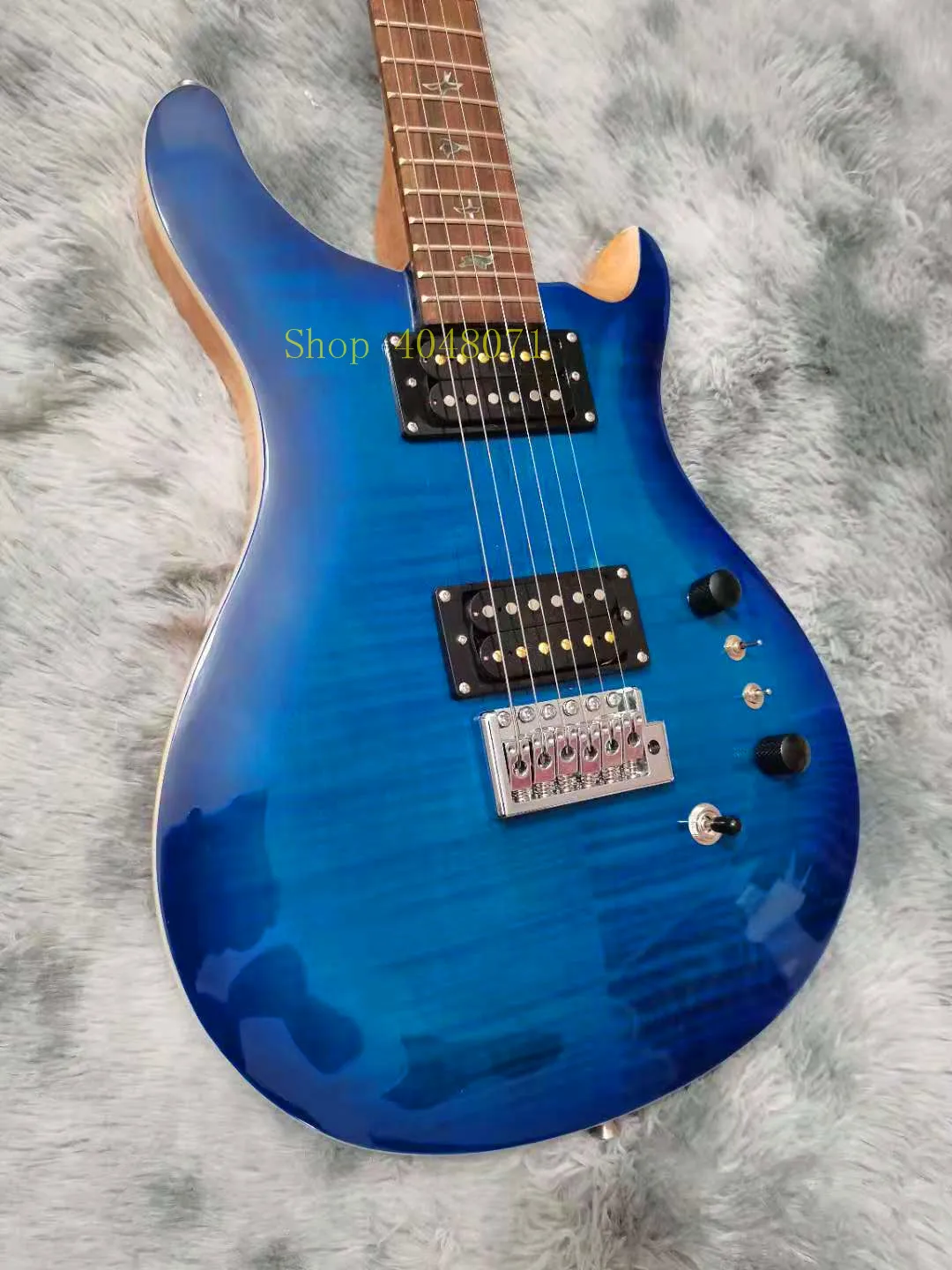 Бесплатная транспортировка 6 ой электрогитара Синий тигр поверхности по