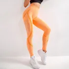 Женские Бесшовные узкие брюки с высокой талией, быстросохнущие дышащие спортивные брюки с эффектом пуш-ап, персиковые брюки для фитнеса