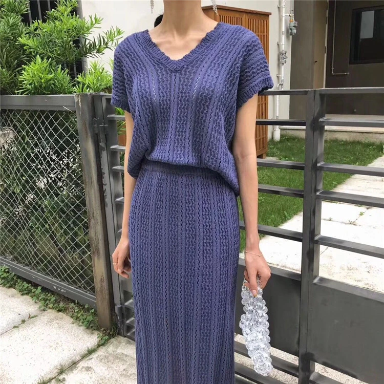 Colorfaith 2020 New Summer Woman 2 Piece Sets Matching Long Skirts High Waist Knitting Casual Fashionable Elegant Suits WS2883 | Женская