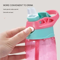 480ml kids water cup creative cartoon baby feeding cups with straws leakproof water bottles outdoor portable childrens cups