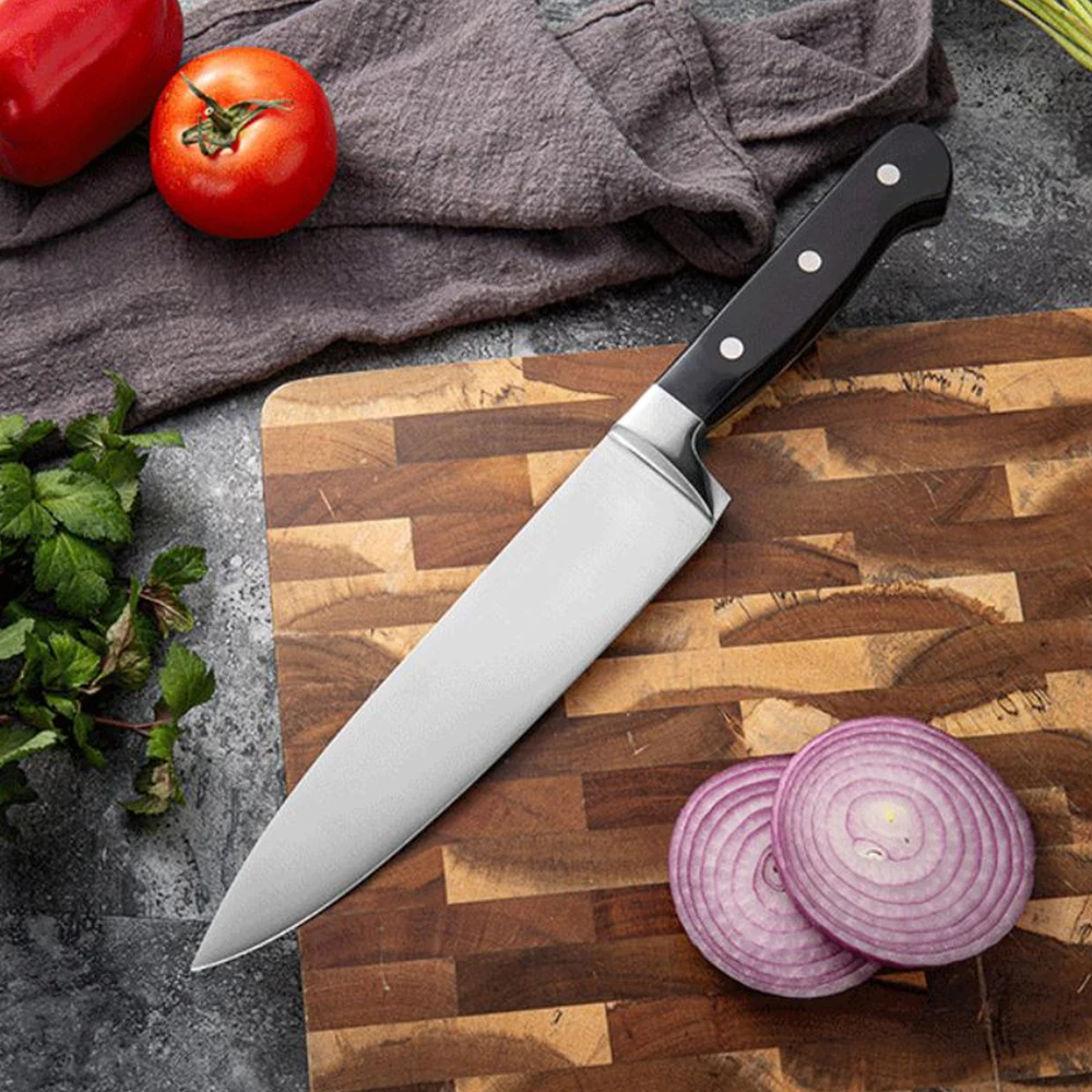 

Кухонный нож из высокоуглеродистой нержавеющей стали, 8 дюймов, японские ножи для шеф-повара, мяса, 3CR1 3, немецкий стальной Овощной набор инст...