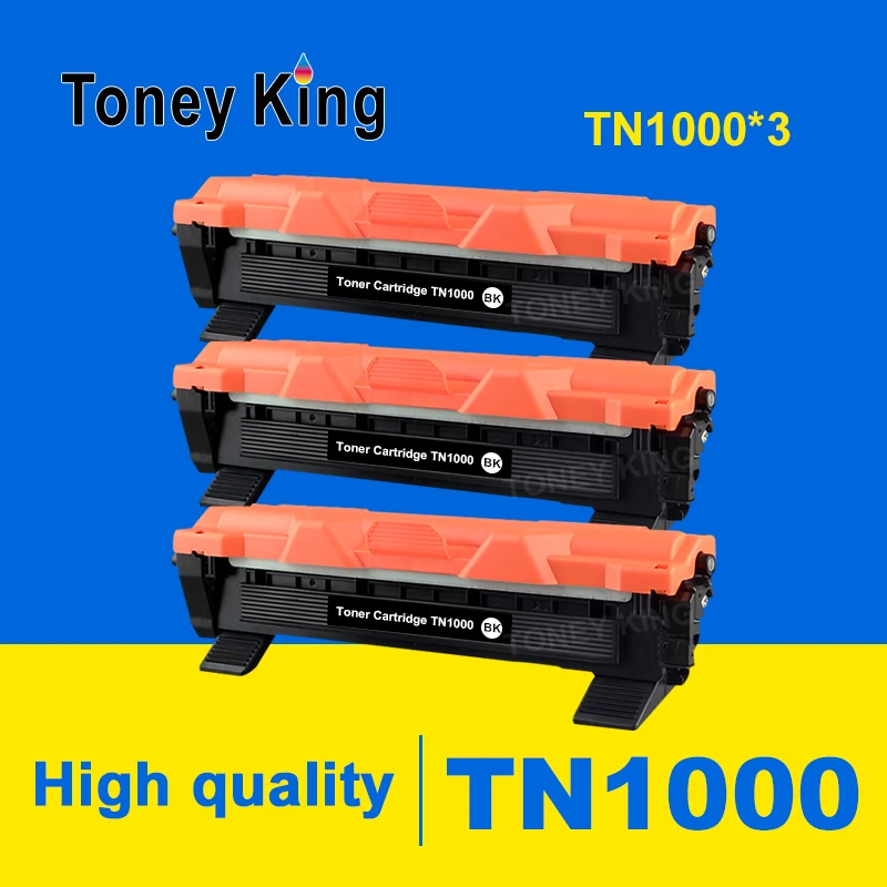 Toney King 3 шт. тонер-картридж TN1000 совместимый для Brother DCP1510 DCP1512 MFC1810 MFC1910W DCP1610W DCP1612W
