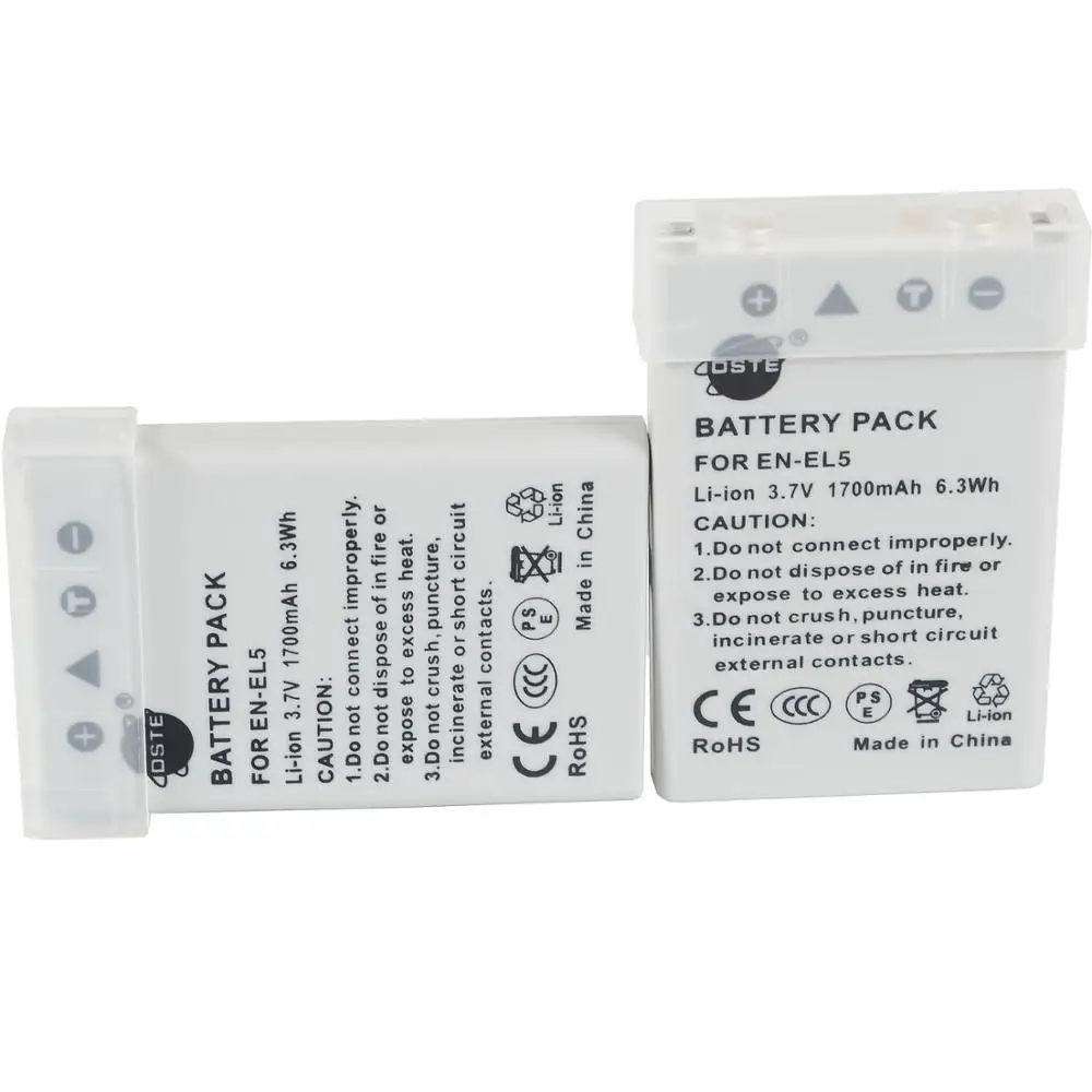 DSTE 2 шт. EN EL5 батарея для камеры Nikon Coolpix 3700 4200 5200 7900 P3 P4 P6000 P530 S10 цифровая камера|battery