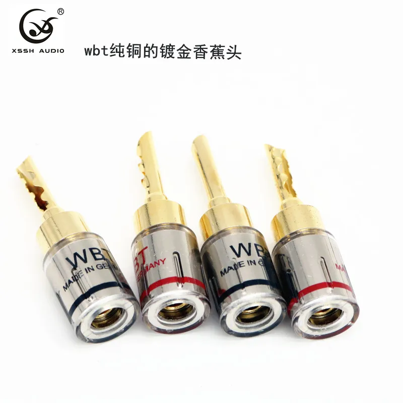 8 шт. Hi end YIVO OEM ODM оптовая продажа DIY HIFI латунь медное покрытие золотой банан штекер