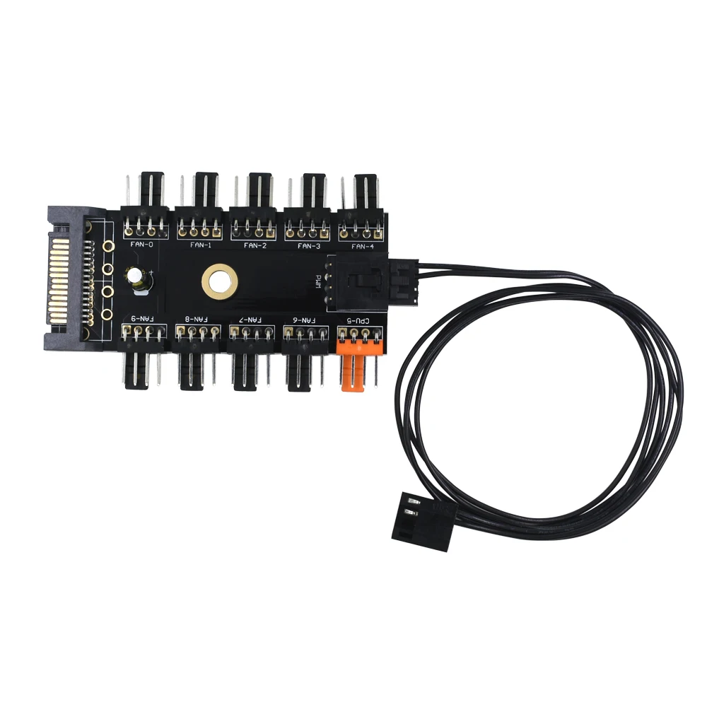En-Labs Вентилятор охлаждения Системы 10 каналов Процессор Molex 4pin PWM разветвитель вентилятора концентратор Мощность Удлинительный кабель, 4 Pin обратная 3 pin 2pin вентилятор - Цвет: pink