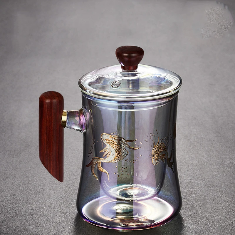 

Многоцветная офисная термостойкая стеклянная чашка большой емкости с фильтром для заварки чая 210415-04