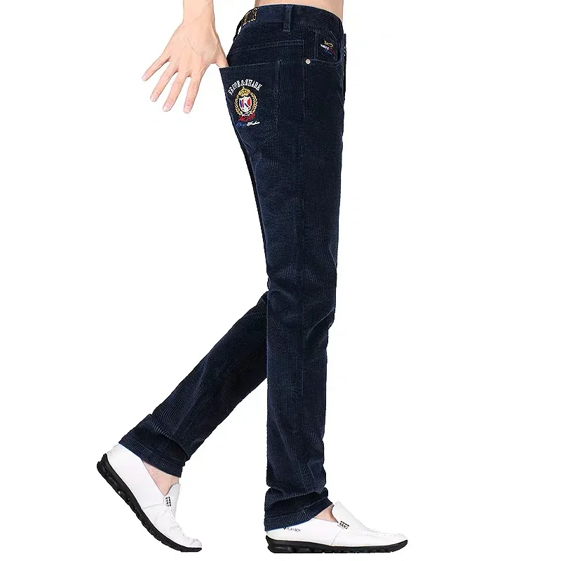 Corduroy Comfortable Trendly MenTrousers Smart Business Leisure Man Pants Straight Leg Streching Every day Ware big ize40 | Мужская