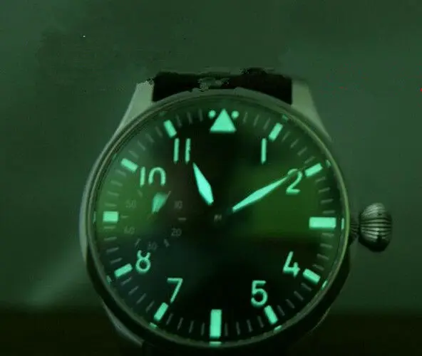 

Green Luminous 38.9mm Black Watch Dial + Hands For ETA 6497 Watch Movement