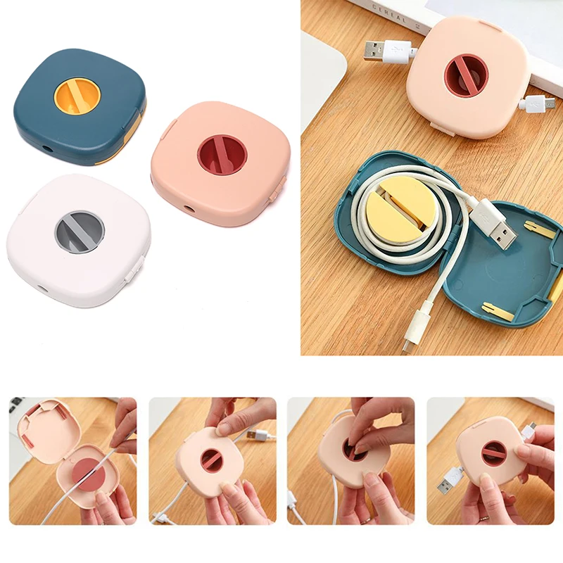 

Mini Round Wire Cable Clips Organizer Desktop & Workstation Clips Cord Management Holder USB Charging Data Line Cable Winder