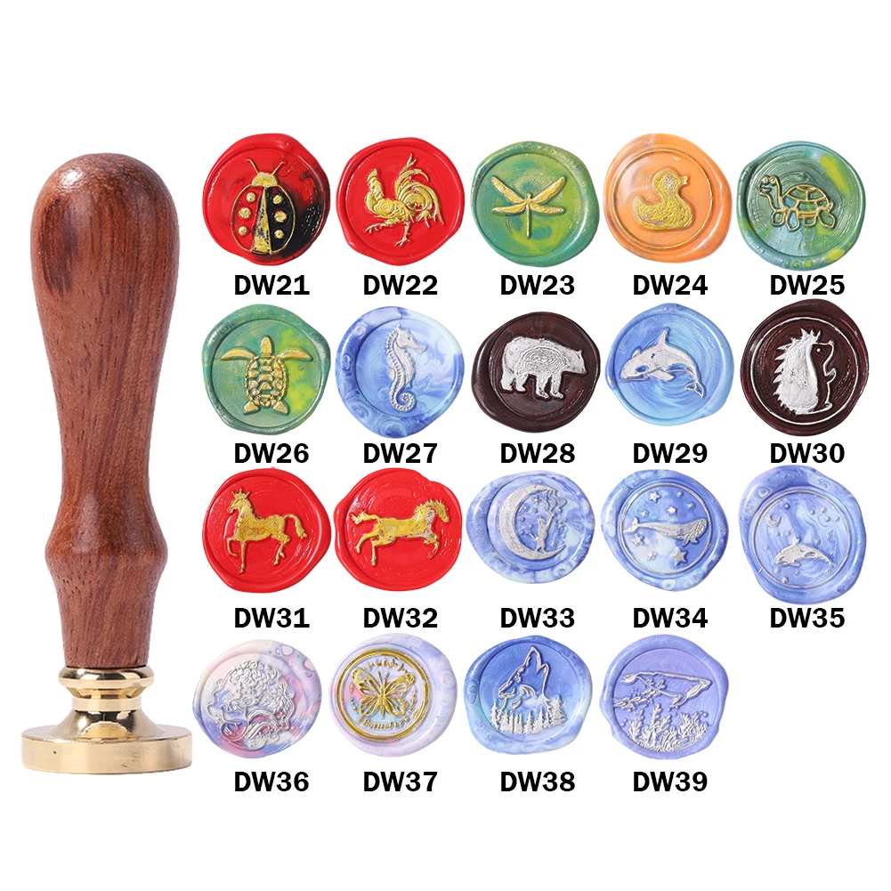 

Retro Wax Stamp Sealing Custom Stamp with Handle Animal Pattern Wax Seal Stamp Set wedding Invitation Retro antique stamp custom