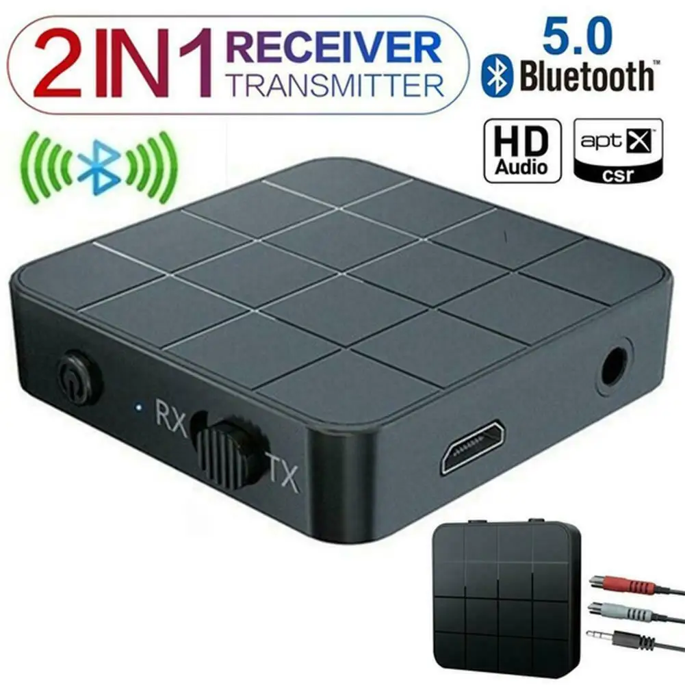 

Простой в использовании 2-в-1 Bluetooth 5,0 передатчик и приемник беспроводной 3,5 мм AUX аудио RX/TX режим