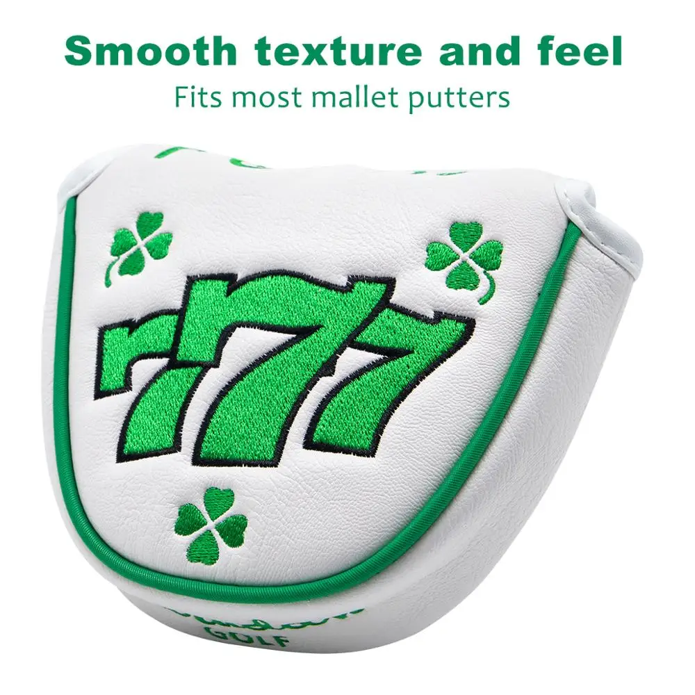Гольф-колпачок для паттера 777 Lucky Club, чехол для головки из искусственной кожи с магнитом, бесплатная доставка.