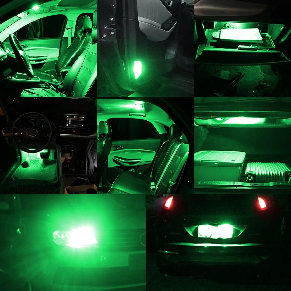 

158 T10 COB Light Bulbs 159 194 20 Pcs 24x9x8 Mm DC 12V Green Interior
