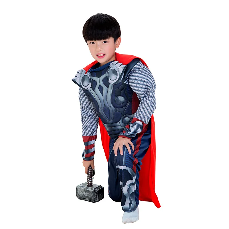 Детские костюмы супергероя для косплея мускул Тор одежда с вредителями Мстители