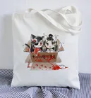 Сумка для покупок Tian Guan Ci Fu, Женская тканевая Сумочка для покупок в стиле Харадзюку, забавная Экологически чистая вместительная сумка на плечо