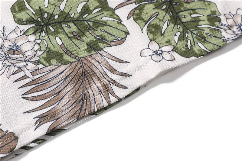 Летняя Хлопковая мужская рубашка поло с цветочным принтом высокое качество