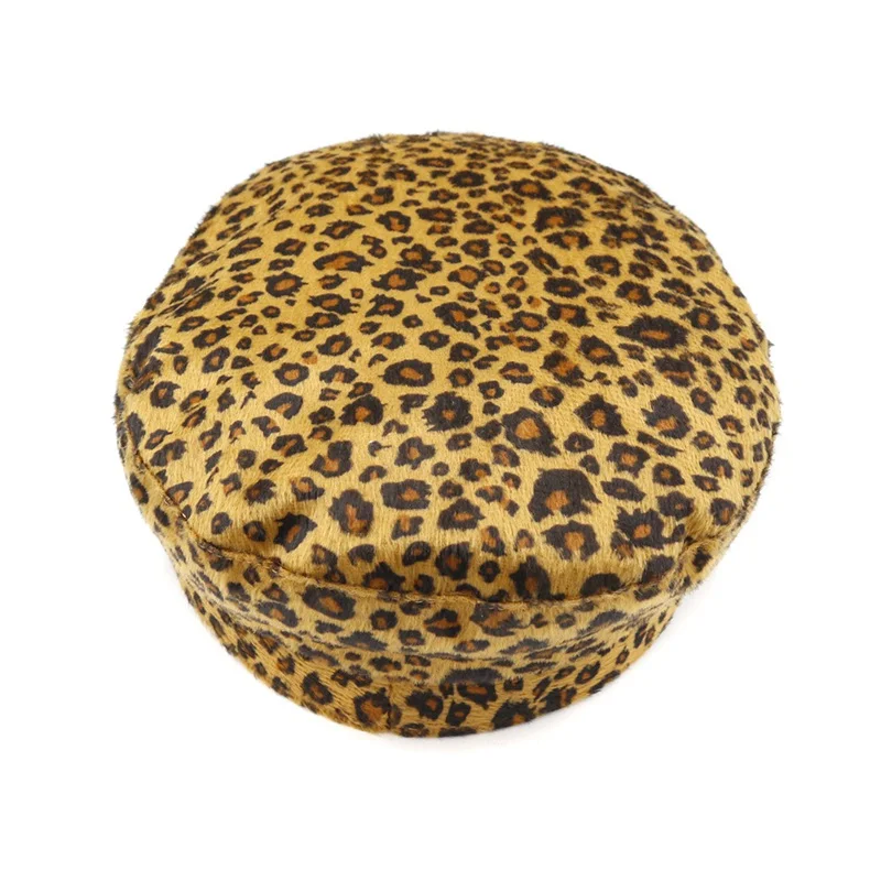 Модный Леопардовый женский берет корейской версии с плоским верхом